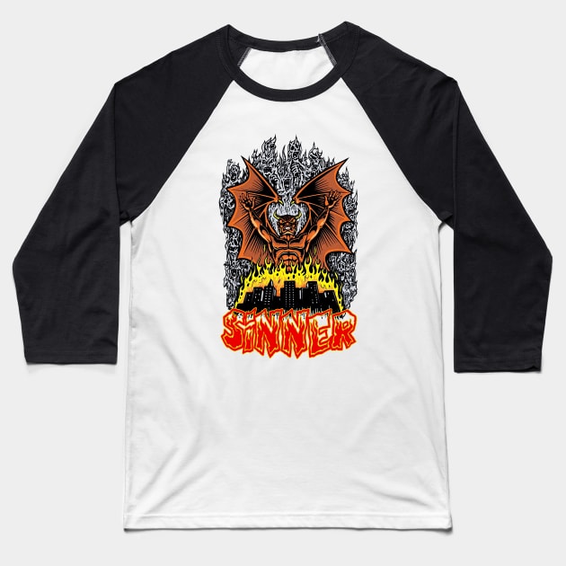 sinner Baseball T-Shirt by almirahman